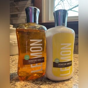 Bath & Body Works Lemon Signature Vanillas Lemon Shower Gel & Body Lotion